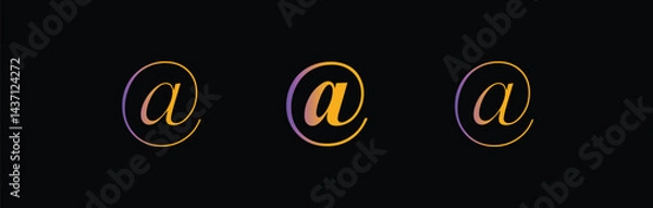 Fototapeta @ sign. At or Address sign icon symbol @ button. Vector illustration