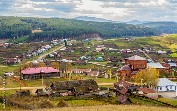 Obraz the ancient village of Kaga located in the Southern Urals in the Republic of Bashkortostan