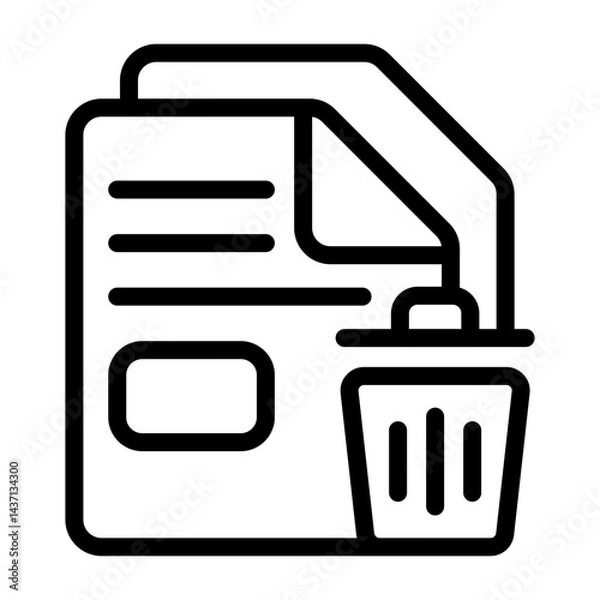Fototapeta Deleted File Icon