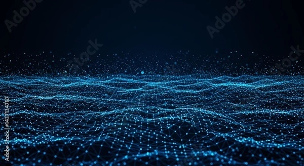 Fototapeta futuristic high-resolution digital abstract background glowing blue data networks cyberspace elements symbolizing fast internet digital communication high-tech connections technology business stock