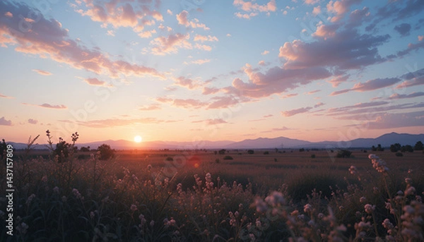 Obraz sunset over the river