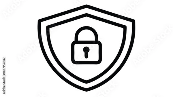 Fototapeta Secure Shield Lock Icon for Cyber Protection