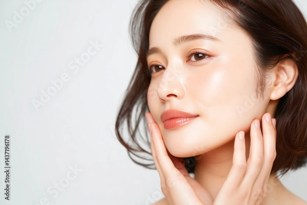 Fototapeta スキンケア、モデル,アジア人女性、AI