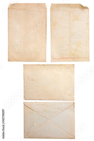 Obraz Old envelope on white background