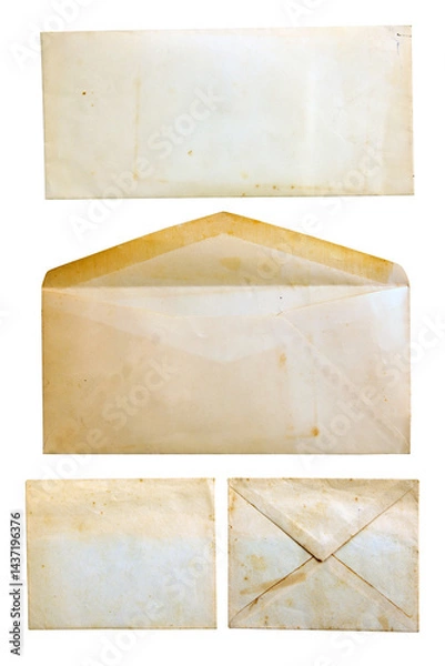 Obraz Old envelope on white background