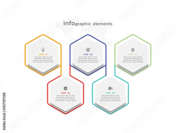 Fototapeta Business infographic template colorful background design