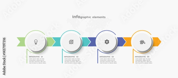 Fototapeta Business infographic template colorful background design