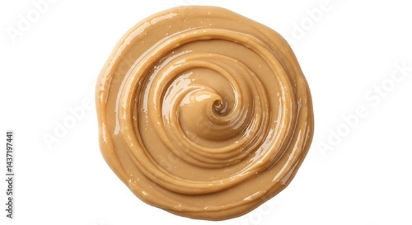 Obraz Swirl of Creamy Nutbutter Spread on White