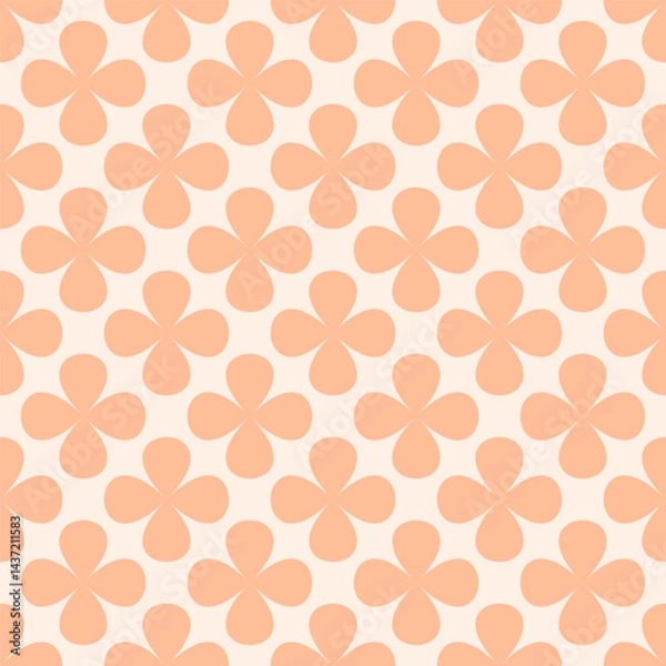 Fototapeta Seamless vector pattern in Peach Fuzz color. Minimalistic geometric design with modern aesthetic, ideal for decorative backgrounds, wallpapers, and stylish prints.