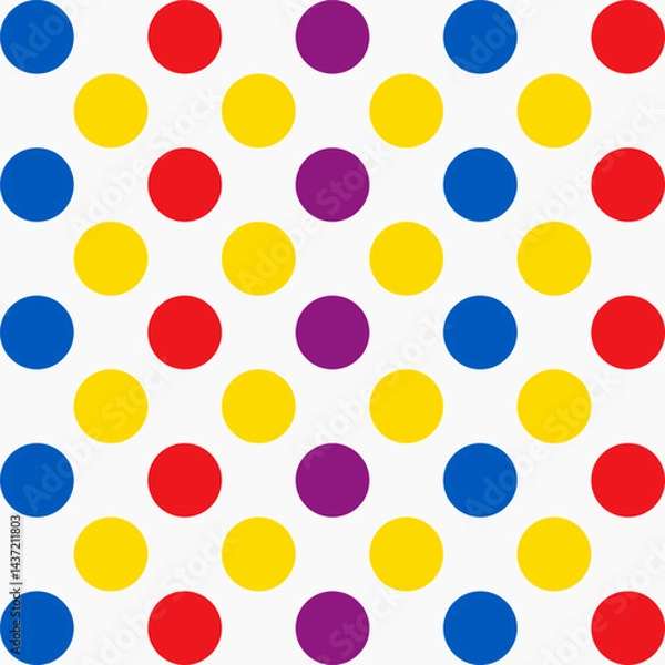 Fototapeta Modern colorful circle pattern on white background, ideal for textiles, wallpapers, and backgrounds. High quality vector design for versatile use.
