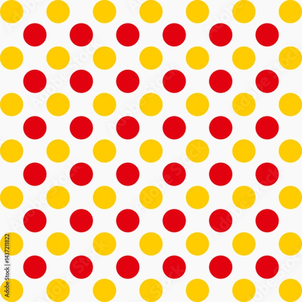 Fototapeta Colorful circle pattern on white background, perfect for textiles, wallpapers, and backgrounds. High quality vector graphic with a playful design.