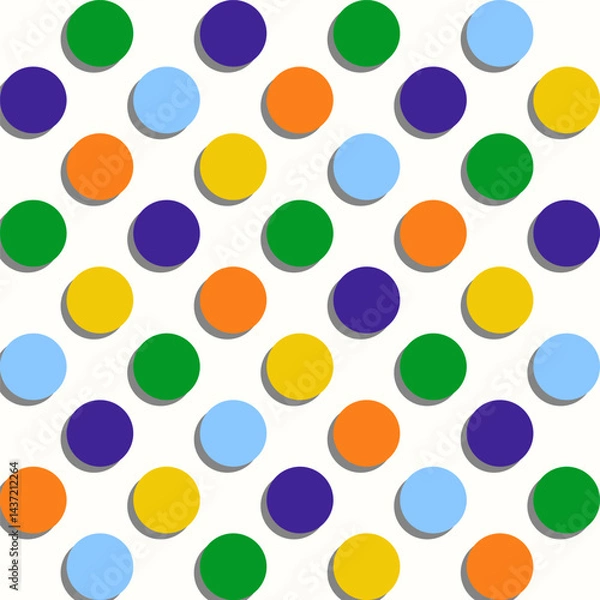 Fototapeta Vibrant seamless pattern of colorful circles, ideal for modern and luxury textiles, wallpapers, and creative designs. High quality vector illustration with a playful feel