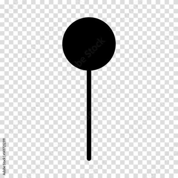 Fototapeta Location pin map icon. Flat design. Vector illustration sign on a transparent background.