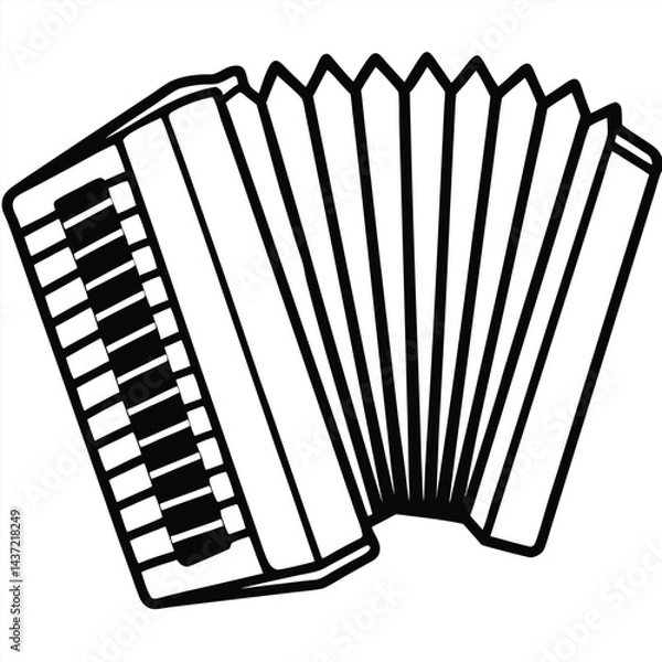 Obraz Accordion Vector Line Art Illustration