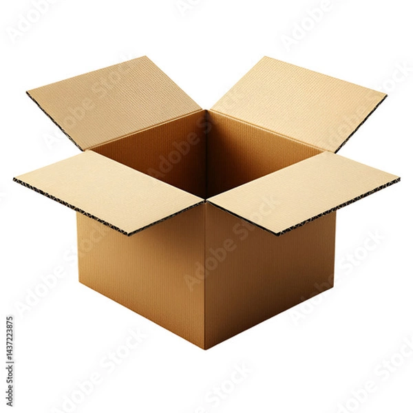 Fototapeta Open cardboard box empty studio image