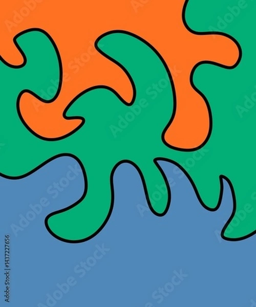 Fototapeta Hand Drawing Illustration Abstract Shape Retro Background Vintage