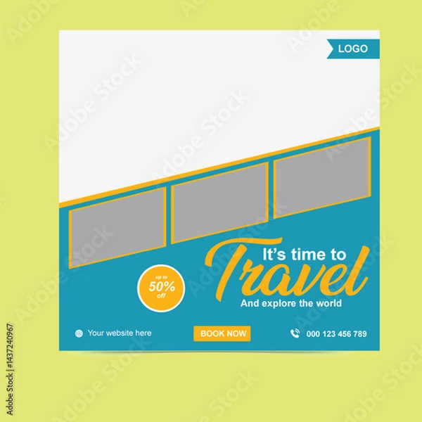 Obraz Explore the World Facebook and Instagram Posts For Travel Agency
