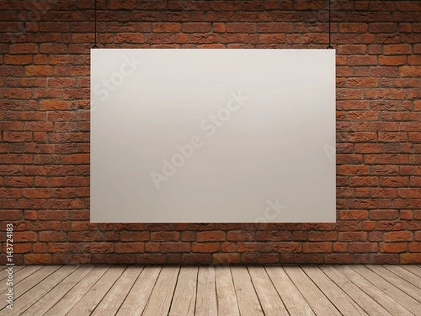 Obraz White board on brick room