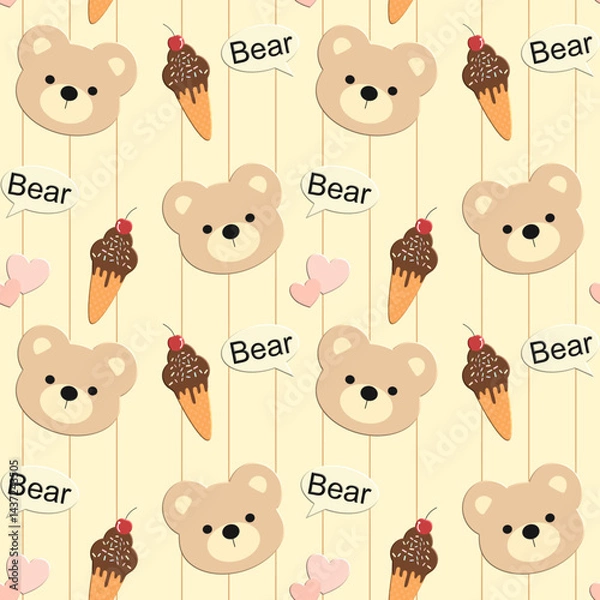 Fototapeta seamless pattern with teddy bears 