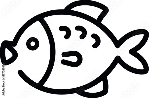 Fototapeta 
silhouette simple fish icon design with white background 