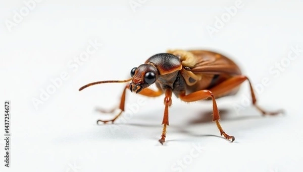 Fototapeta Close-up of a single insect on stark white background, bug photography, insect