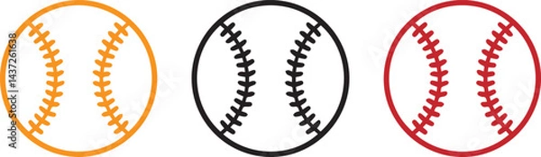Obraz High-Quality Baseball Vector Graphics , Baseball Vector Art for Logo , Baseball Vector Illustrations for Sports ,Unique Baseball Vector