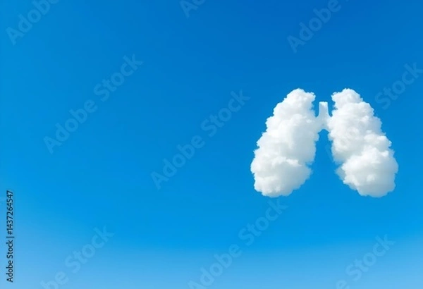 Obraz Breathing easier concept for world asthma day using copy space and inhaler