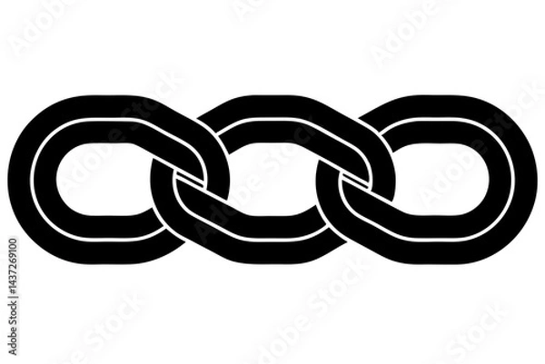 Fototapeta chain silhouette,black chain icon, chain link vector, solid chain clipart, strong link silhouette, chain link symbol, abstract metal chain.