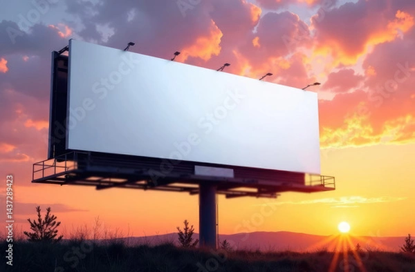 Obraz Blank billboard against sunset sky, for more billboard visit our portfolio