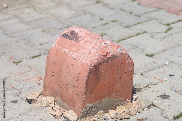 Obraz Street road restrictive concrete bollard, urban environment, urbanism, transport, 2