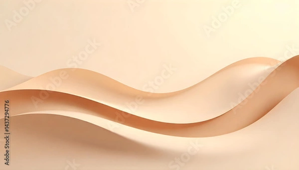 Obraz A minimalistic abstract background with smooth curves, muted earth tones, and subtle shadow effects