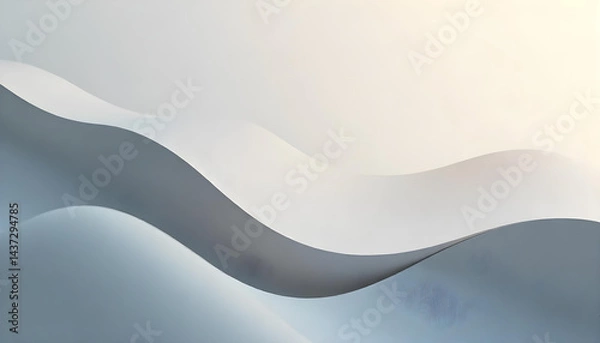 Obraz A minimalistic abstract background with smooth curves, muted earth tones, and subtle shadow effects
