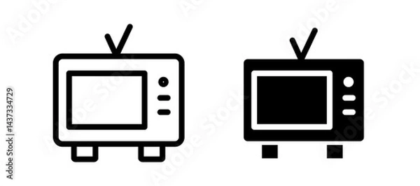 Obraz Television icon in black color for website or app.