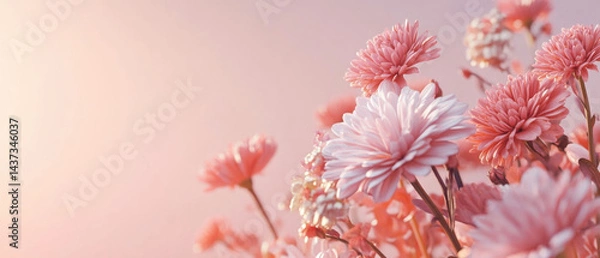 Fototapeta Floral Love Banner – Illustration for Celebrations