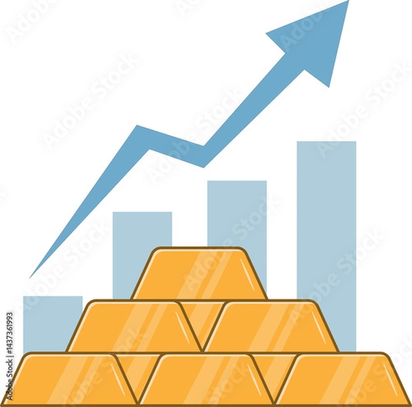 Obraz rise in gold prices vector illustration