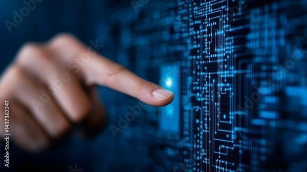 Fototapeta Digital Interface for Online Education and Knowledge Expansion