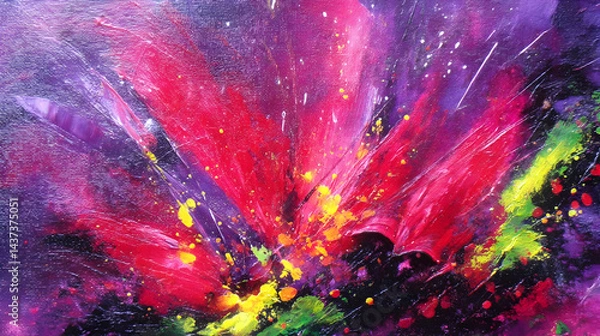 Obraz abstract expressionism piece with splattered paint and intense passion