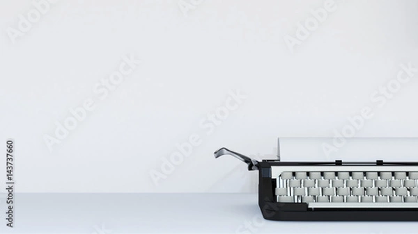 Fototapeta Typewriter on white background - 3D rendering