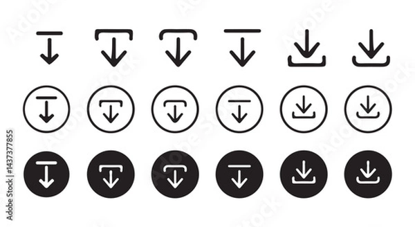 Fototapeta Download icon set. Download button Collection.simple download icon isolated on white background. download sign and symbol. Vector illustration eps 10.