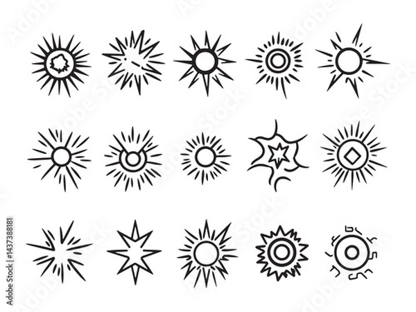 Fototapeta This is a set of vector floral design elements, a decorative flower illustration with seamless pattern potential