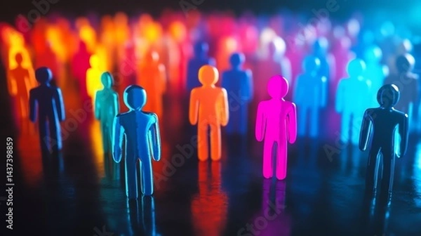 Fototapeta futuristic 3D rendered concept of diversity