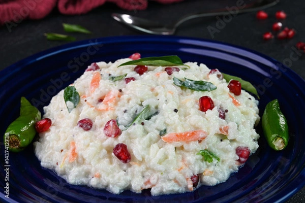 Obraz Curd rice served in a plate.