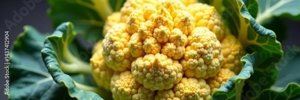Obraz Close-up of vibrant cauliflower with intricate mold designs, Food, vibrant