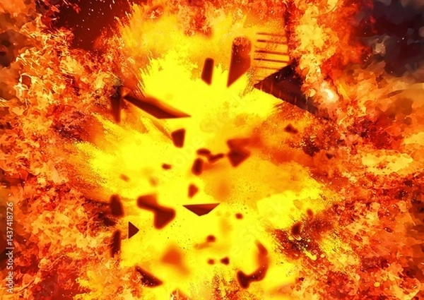 Obraz 爆発する火炎の3dイラスト背景