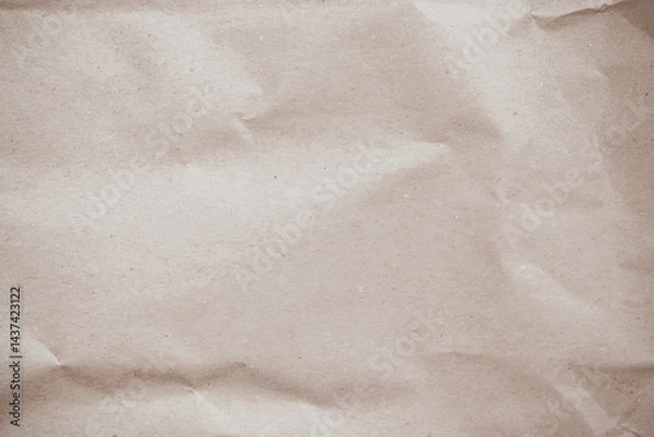 Fototapeta Old paper vintage texture surface for background. Recycle pale brown paper crumpled texture, Cream color recycled kraft paper texture blank with copy space for text.