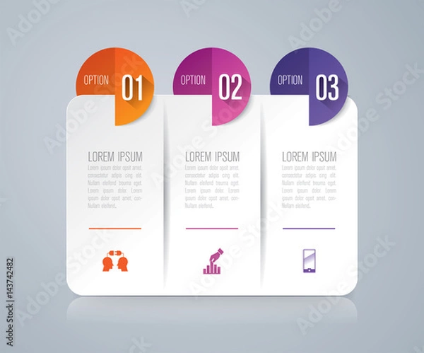 Fototapeta Infographics design vector and business icons with 3 options.