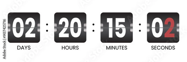 Fototapeta Countdown clock flip counter collection. Creative of countdown timer vector Illustration.
