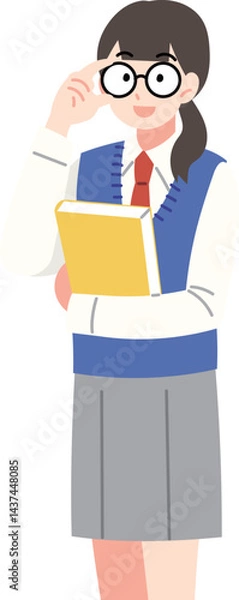 Fototapeta 책을 들고 있는 학생