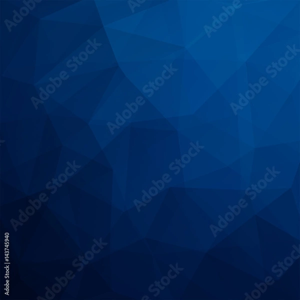 Fototapeta Polygonal dark blue vector background. Can be used in cover design, book design, website background. Vector illustration