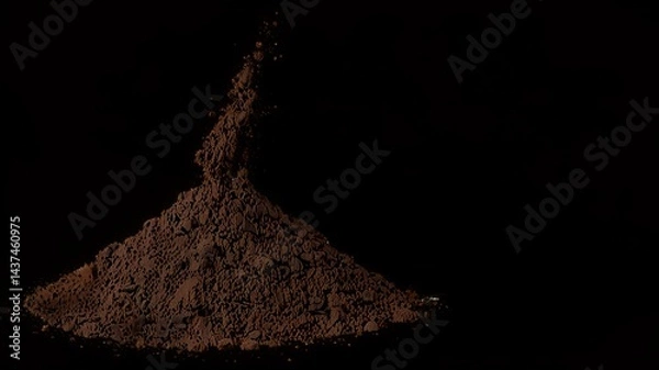 Fototapeta  Integral, uncooked long grain brown rice pile isolated on white background, top view